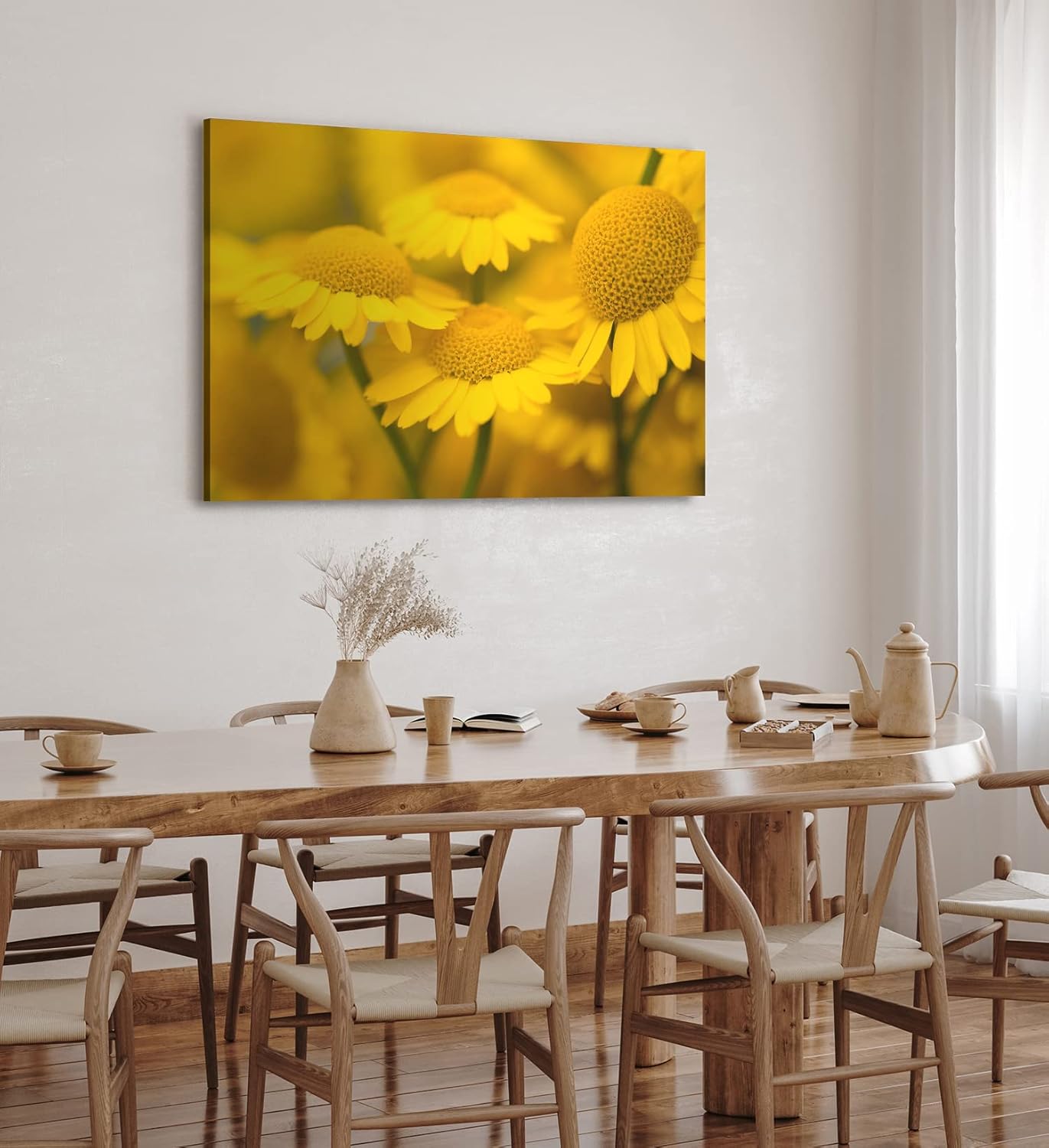 Paul Sinus Wandbild 120x80cm Gänseblümchen Blumen Blüten Gelb Nahaufnahme