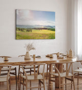 Paul Sinus Wandbild 120x80cm Landschaftsbild Natur Feld Berge Sommer Sonnenschein