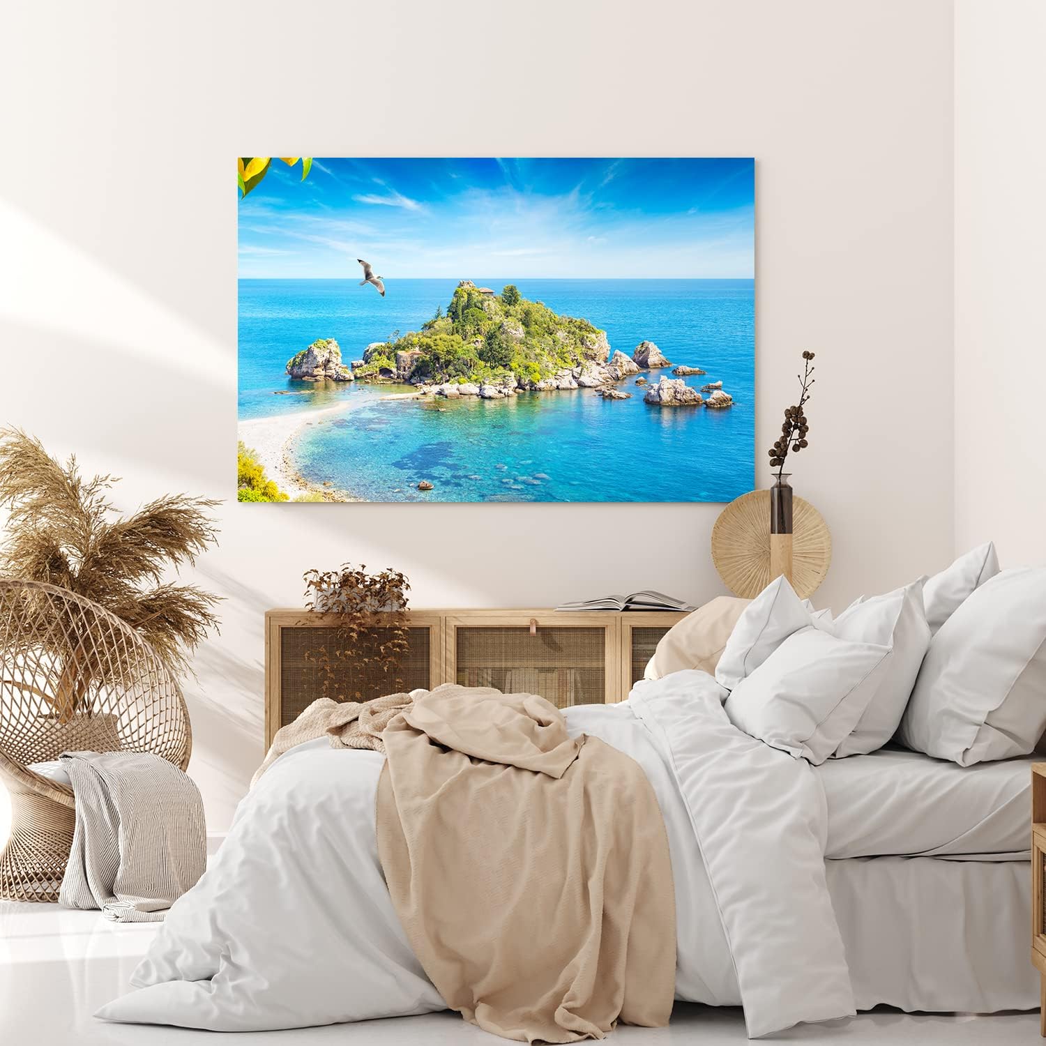 Paul Sinus Wandbild 120x80cm Isola Bella Insel Italien Mittelmeer blauer Himmel Horizont