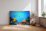 Sinus Art Wandbild 120x80cm Bunte Meeresbewohner und Korallen in einer lebendigen Unterwasserwelt