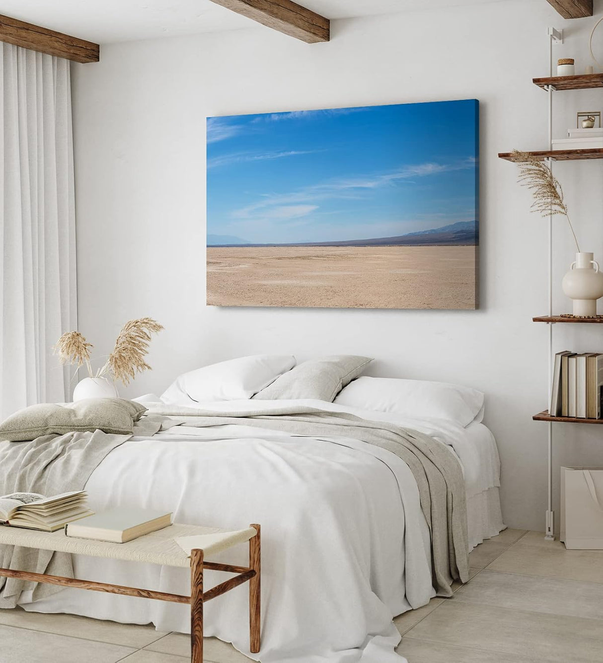 Paul Sinus Wandbild 120x80cm Wüstenlandschaft Wüste Horizont Berge blauer Himmel
