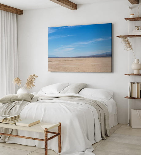 Paul Sinus Wandbild 120x80cm Wüstenlandschaft Wüste Horizont Berge blauer Himmel
