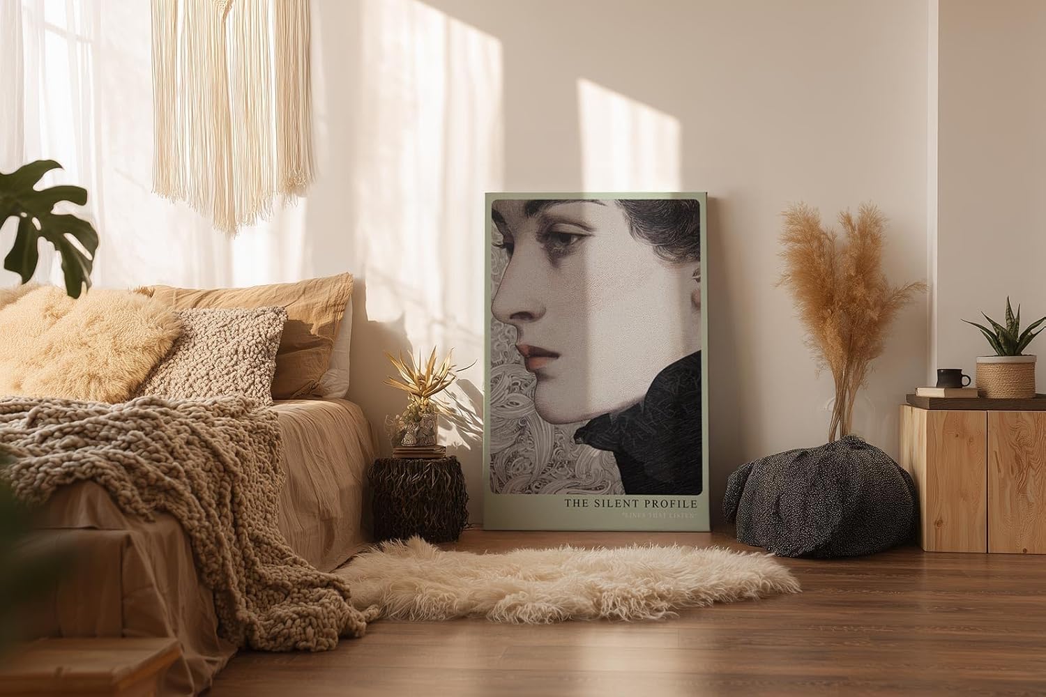 Paul Sinus Wandbild in 40x60cm The Silent Profile – Ausdrucksstarkes Frauenporträt in feinen Linien und zeitloser Eleganz