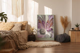 Paul Sinus Wandbild in 40x60cm Soft Revelation – Abstrakte Blütenkomposition in sanften Pastellund Lilatönen mit dynamischer Struktur