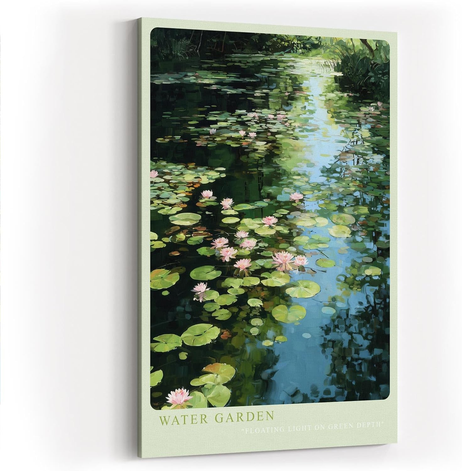 Paul Sinus Wandbild in 40x60cm Water Garden Seerosen und Wasserpflanzen im sonnigen Gartenteich