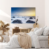 Paul Sinus Wandbild 120x80cm Ozean Meer Sonnenuntergang Felsen Atlantik Horizont