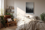 Paul Sinus Wandbild in 80x120cm The Falling Silence – Minimalistische Kunst mit vertikalen Farbverläufen in Schwarz und Grau