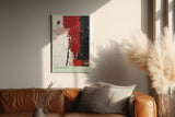 Paul Sinus Wandbild in 40x60cm Raw Surface – Abstrakte Strukturen in kräftigem Rot, Schwarz und Weiß mit markanter Textur