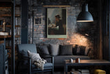 Paul Sinus Wandbild in 40x60cm Waiting in Paris – Ausdrucksstarke Szene einer Frau am Café-Tisch in Paris, nachdenklich ins Straßenleben blickend, moderne Bilder in warmen Farbtönen