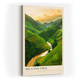 Paul Sinus Kunstdruck 40x60cm Mu Cang Chai Vietnam Reisterrassen Natur Landschaft Sonnenuntergang
