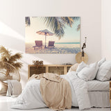 Wandbild 120x80cm Traumstrand Strand Meer Palme Sommer Urlaub