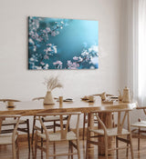 Paul Sinus Wandbild 120x80cm Frühling Baumblüten weiße Blüten Zweige Blau