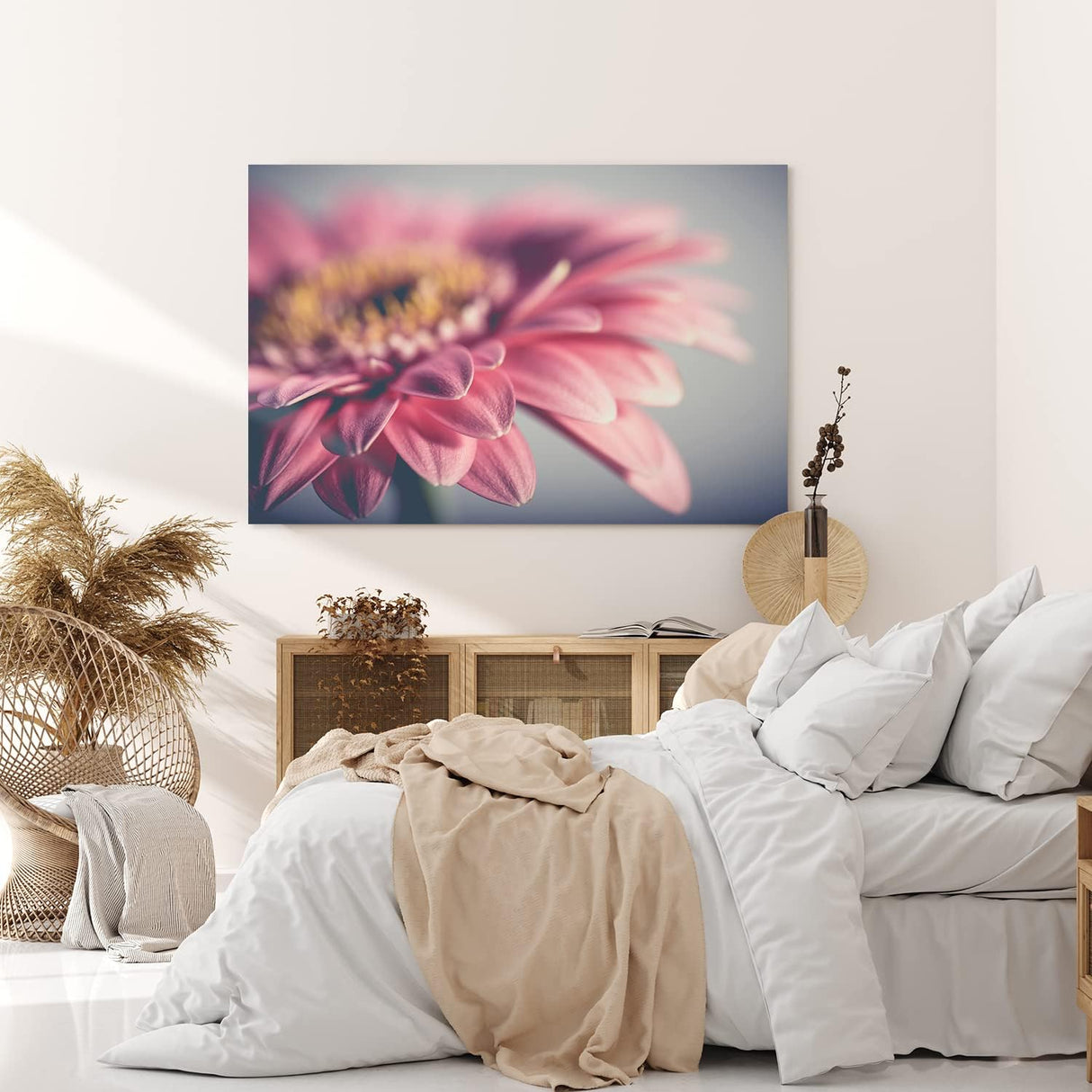 Paul Sinus Wandbild 120x80cm Gerbera Blume Blüte Rosa Nahaufnahme Kunstvoll