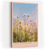 Paul Sinus Wandbild in 40x60cm Song of the Meadow Zarte Wildblumen im Sommerwind vor blauem Himmel für frische und natürliche Raumakzente
