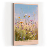 Paul Sinus Wandbild in 40x60cm Song of the Meadow Zarte Wildblumen im Sommerwind vor blauem Himmel für frische und natürliche Raumakzente