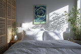 Paul Sinus Kunstdruck 40x60cm Natural Design – Sukkulente in spiralförmiger Anordnung und kühler Farbwelt