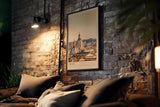 Paul Sinus Kunstdruck 40x60cm Rom in goldenem Abendlicht – Kuppeln und Dächer der Ewigen Stadt in warmen Farben