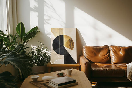Paul Sinus 60x90cm Wandbild Golden Motion – Powerdesign und Fokusgeometrie im modernen Kreis-Stil auf Leinwand