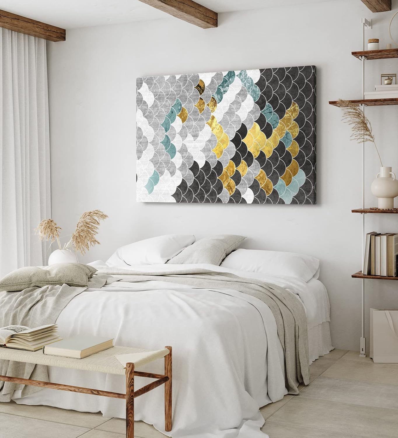 Paul Sinus Wandbild 120x80cm Dekoratives Bild Schuppenmuster Minimal Modern