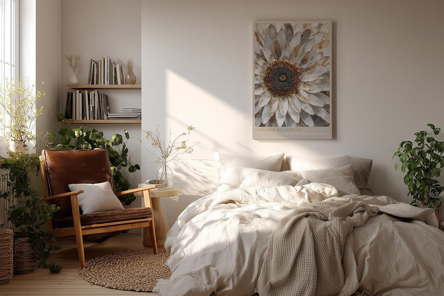 Paul Sinus Wandbild in 40x60cm Golden Seedhead Naturinspirierte Blütenstruktur mit goldenen Akzenten