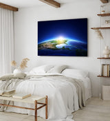 Paul Sinus Wandbild 120x80cm Erde Weltraum Sonnenaufgang Planet Satellitenaufnahme