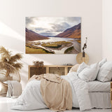 Paul Sinus Wandbild 120x80cm Glen Etive Bucht Schottland Berge Fluss schottische Landschaft