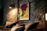 Paul Sinus Kunstdruck 40x60cm Neon Muse Pop Art Porträt in Neonfarben When Expression Outshines Form