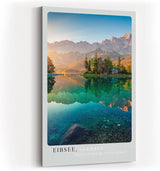 Paul Sinus Kunstdruck 40x60cm Eibsee Germany – Türkisfarbener Alpensee mit Gebirgskulisse in perfekter Spiegelung