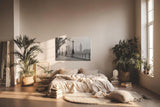 Sinus Art Wandbild 120x80cm Klassische London-Szene mit Laternenreihe und ikonischer Silhouette – elegant und urban
