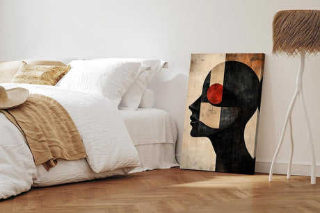 Paul Sinus 60x90cm Wandbild Black Vision – Ausdrucksstarkes Kopfprofil in moderner Abstraktion auf Leinwand Holzrahmen
