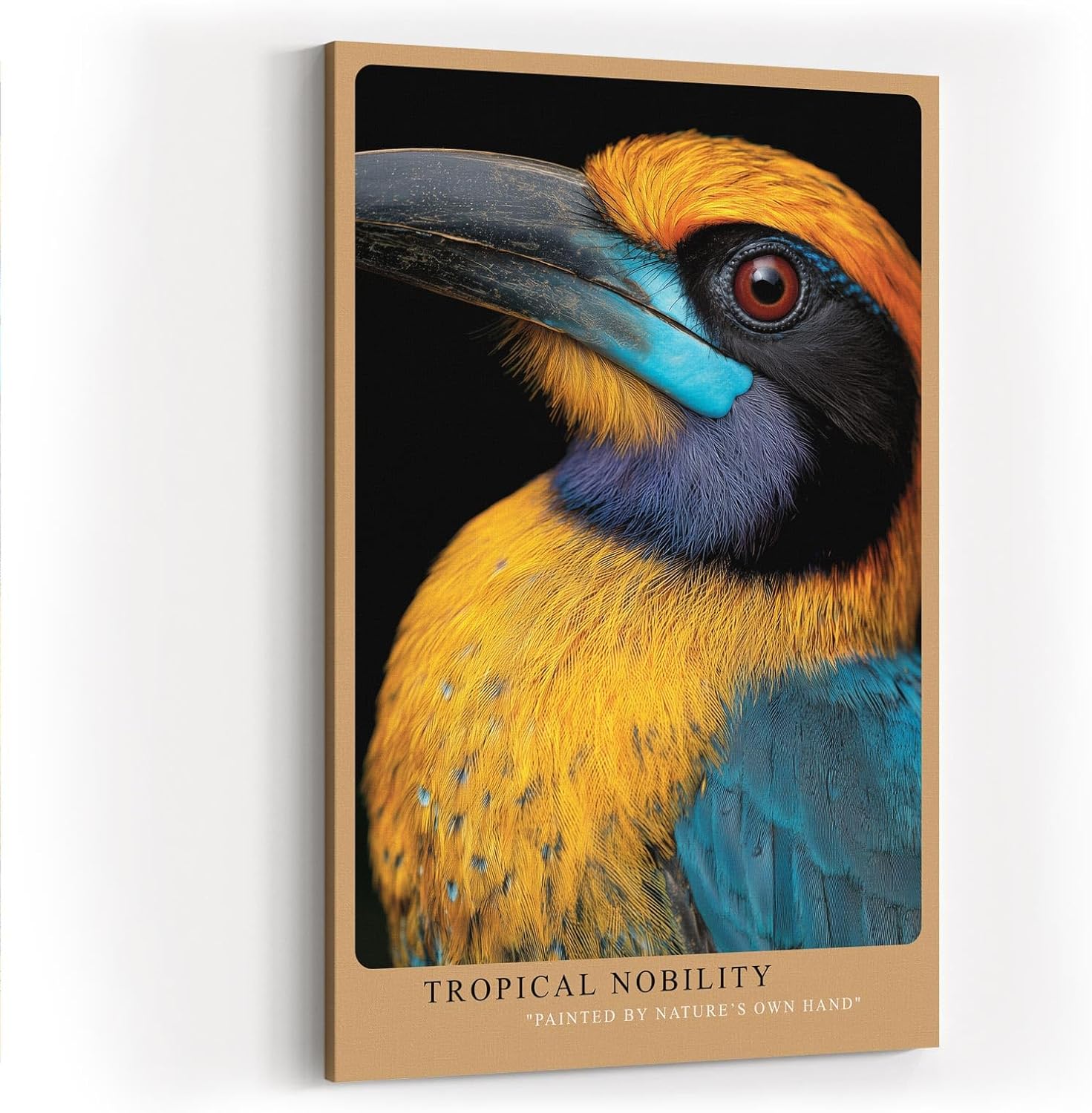 Paul Sinus Wandbild in 40x60cm Tropical Nobility – farbintensives Porträt eines exotischen Vogels für ausdrucksstarke Raumgestaltung