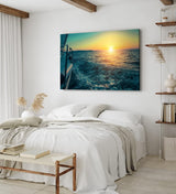 Paul Sinus Wandbild 120x80cm Sonnenuntergang Meer Segelboot Segelschiff Segeln