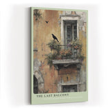 Paul Sinus Wandbild in 40x60cm The Last Balcony – Romantische, gealterte Hausfassade mit verwittertem Balkon und nostalgischem Charme in gedämpften Farben