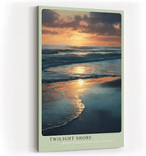 Paul Sinus Wandbild in 40x60cm Abendstimmung am Meer mit goldenen Sonnenstrahlen und dunklen Wolken