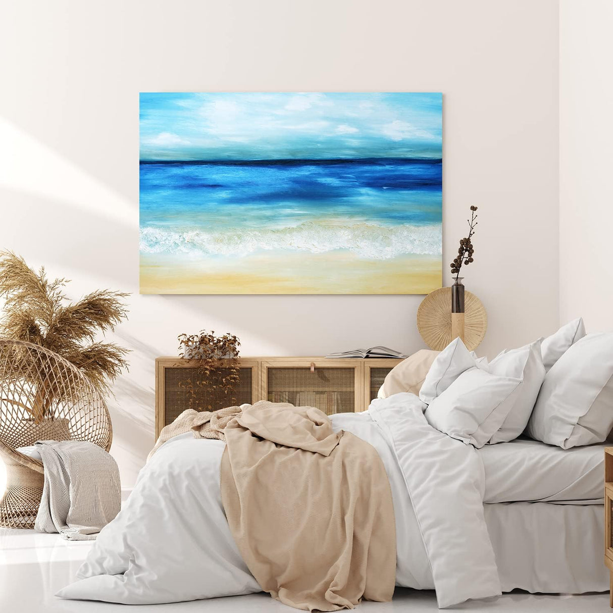 Paul Sinus Wandbild 120x80cm Meer Strand Horizont Himmel Abstrakt Wellen