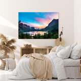 Paul Sinus Wandbild 120x80cm Alpen Alpensee Abends Sonnenuntergang Natur Berge