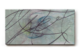 Sinus Art Wandbild 120x80cm Dynamische Linienführung auf grauer Fläche mit Pastelltönen in Blau, Rosa und Grün