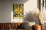 Paul Sinus Wandbild in 40x60cm Crown of the Season Goldgelbes Blätterdach aus der Froschperspektive mit verwobenen Ästen für herbstliche Raumgestaltung