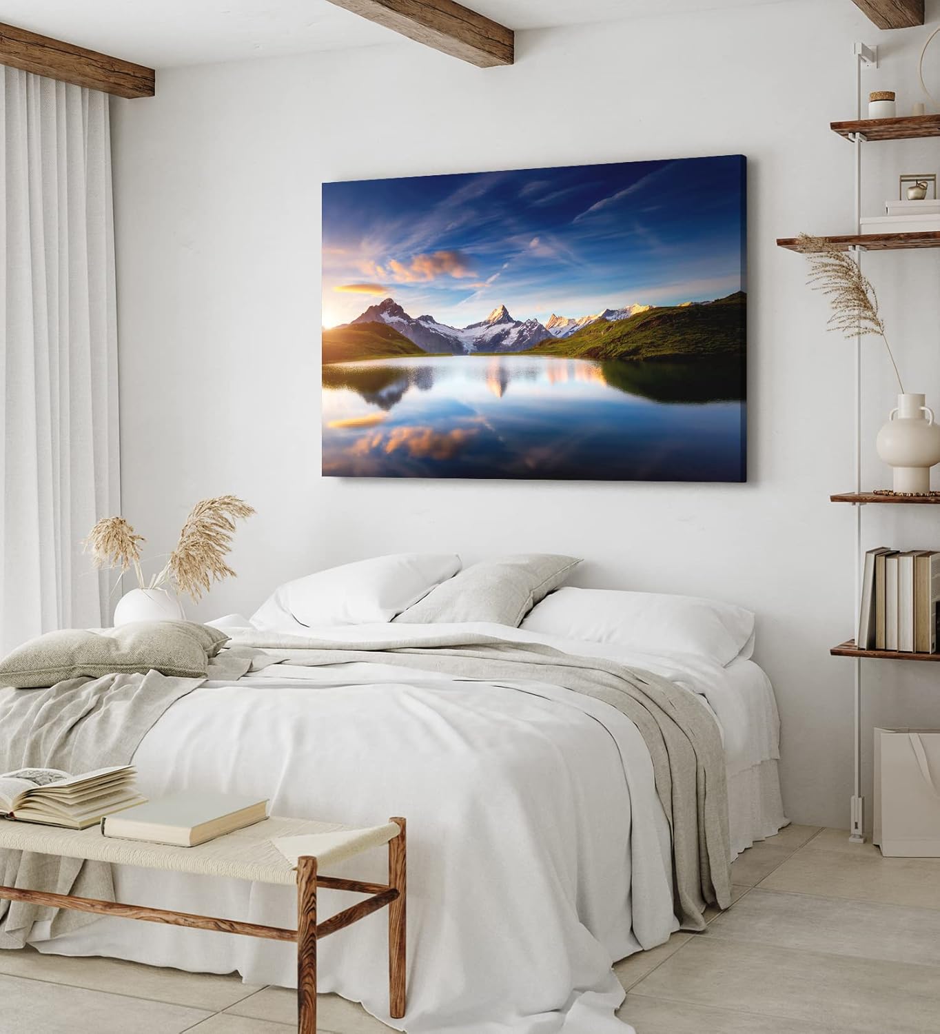 Paul Sinus Wandbild 120x80cm Bachalpsee Schweiz Alpensee See Landschaft Berggipfel