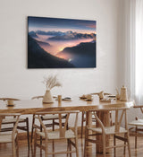 Paul Sinus Wandbild 120x80cm Berge im Nebel Dolomiten Italien Alpen Gebirge Nacht