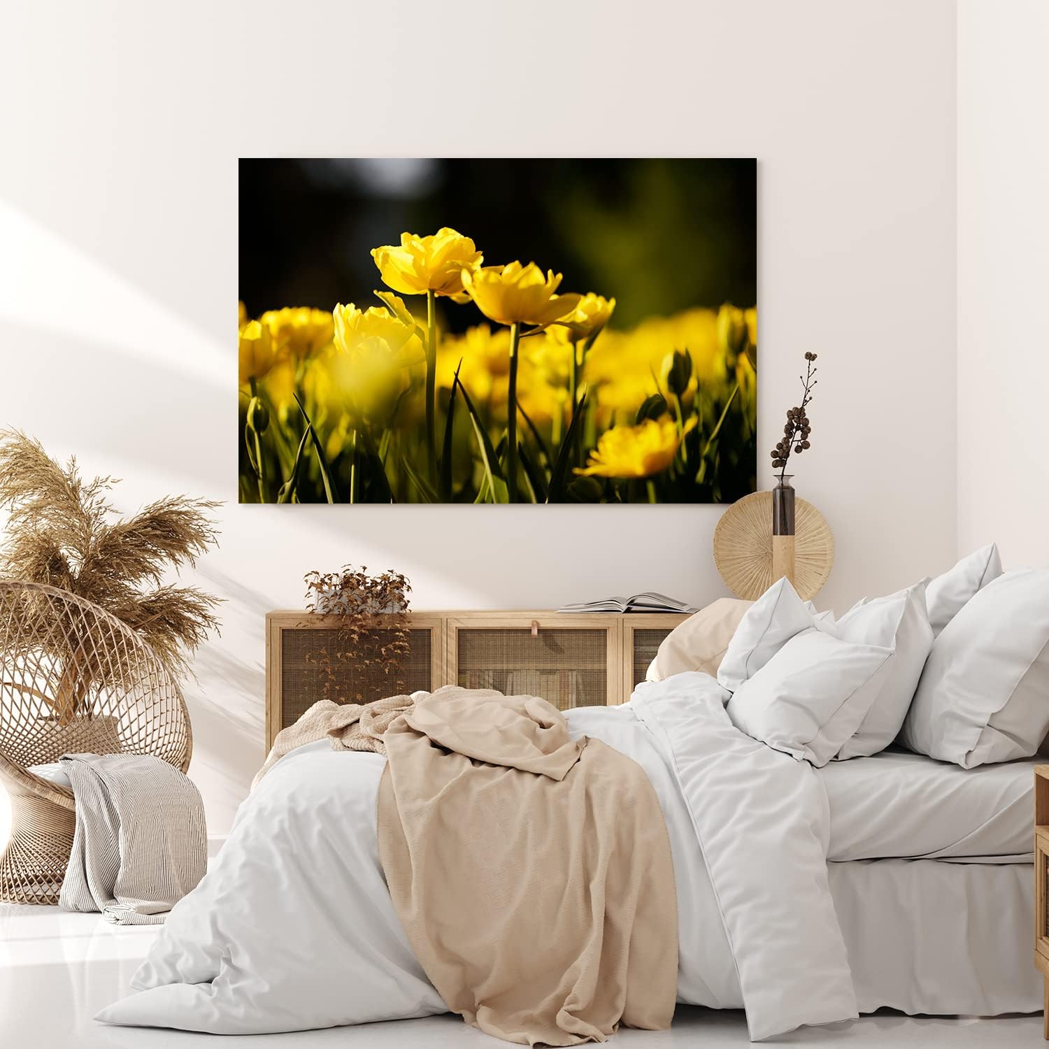 Paul Sinus Wandbild 120x80cm Gelbe Tulpen Blumen Blüten Fotokunst Sommer