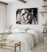 Wandbild 120x80cm Porträt eines Mannes Abstrakt Schwarz Weiß