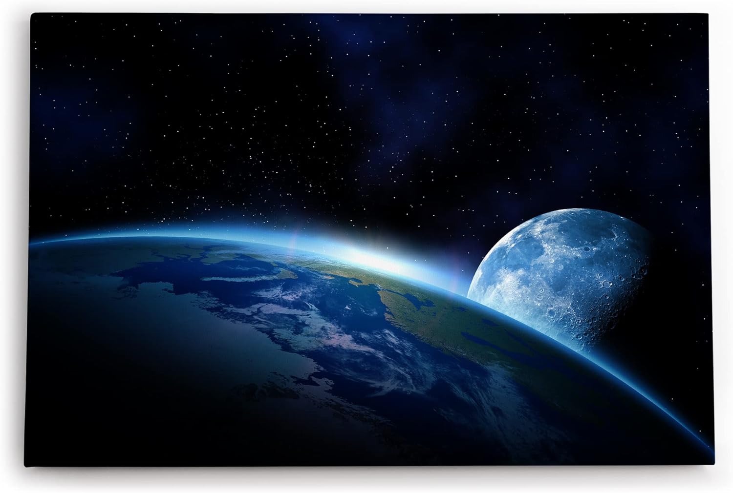 Paul Sinus Wandbild 120x80cm Erde Mond Universum Sterne All Planet Weltall