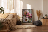 Paul Sinus Wandbild in 40x60cm Poetic Petals – romantische Blumenkomposition in pastellfarbenem Relief-Stil mit kunstvollen Details