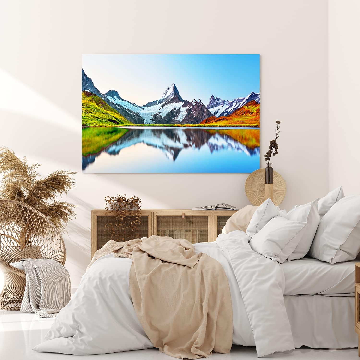 Paul Sinus Wandbild 120x80cm Bachalpsee Schweiz Alpensee See Landschaft Berggipfel