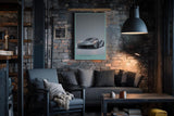 Paul Sinus Wandbild in 40x60cm The Valtrix – Futuristisches Supersportwagen-Design in Silber mit eleganten Linien vor hellem Hintergrund