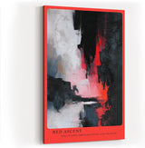 Paul Sinus Wandbild in 40x60cm Red Ascent – Abstraktes Kunstwerk mit intensivem Rot zwischen Schwarz und Weiß