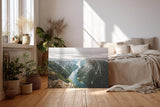 Sinus Art Wandbild 120x80cm Beeindruckende Aussicht auf schmalen Fjord zwischen steilen Felsen für imposante Raumwirkung