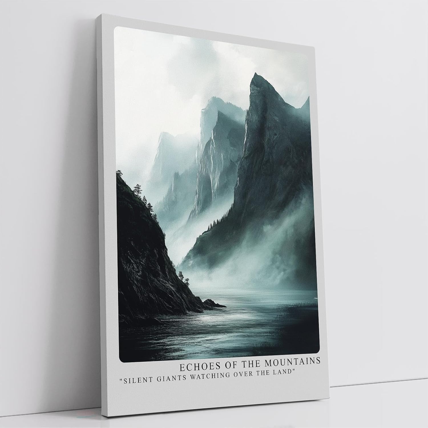 Paul Sinus Leinwandbild 40x60cm Monumentale Bergwelt – Dramatische Felslandschaft im Nebel mit mystischer Atmosphäre und kraftvoller Naturdarstellung