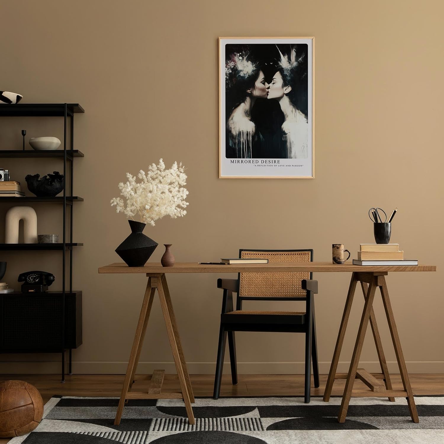 Paul Sinus Leinwandbild 80x120cm kunstvolle Spiegelung zweier Frauen in sinnlicher Harmonie mit abstrakten Elementen – ausdrucksstarkes Leinwandbild